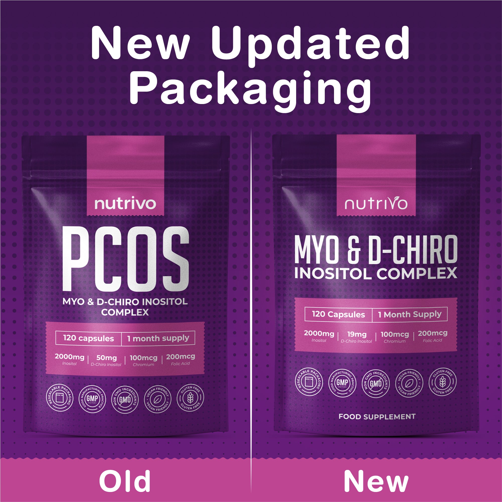 Myo Inositol & D Chiro Inositol - 120 Capsules