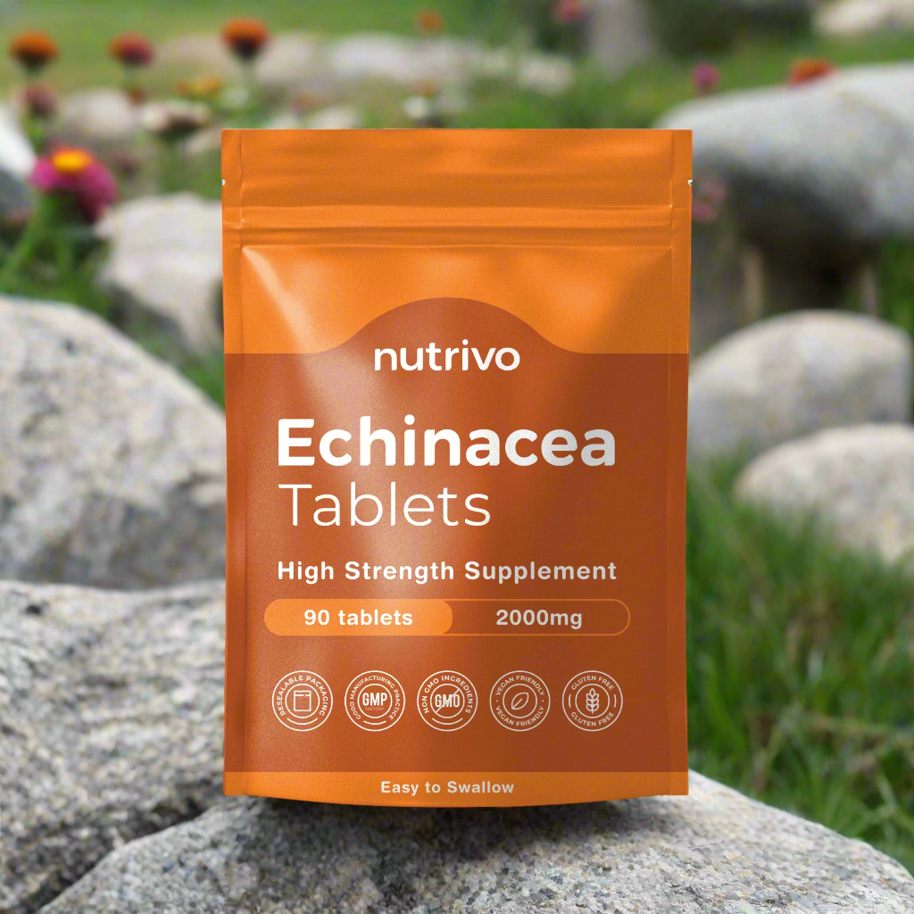 Echinacea 2000mg (200mg Extract) Tablets | 90 Tablets Per Pouch