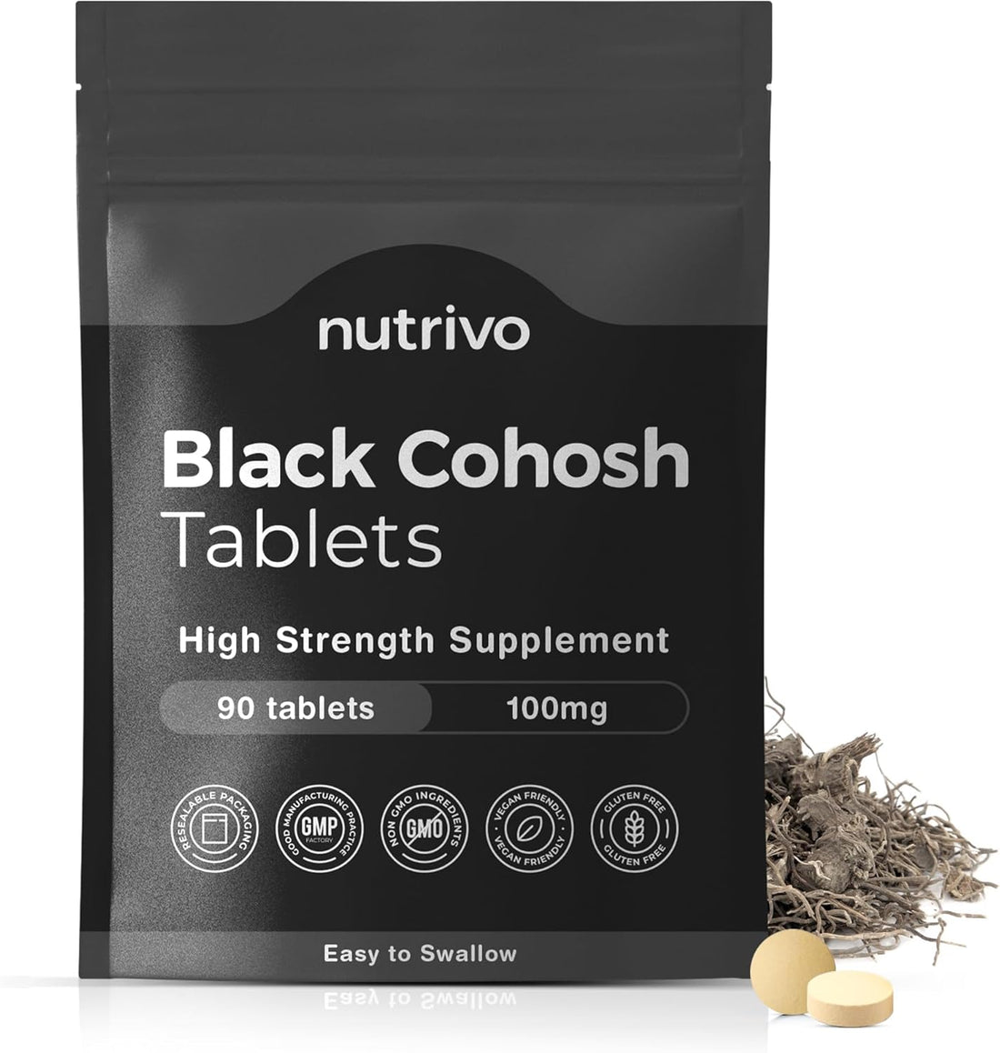 Black Cohosh 100mg (6.67mg Extract) tablets | 90 Tablets Per Pouch