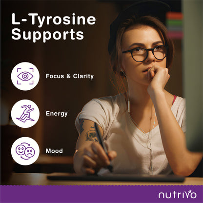 L-Tyrosine 1000mg Per Serving | 120 Capsules Per Pouch | 2 Month Supply