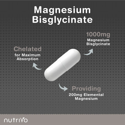 Magnesium Bisglycinate 1000mg | Chelated Magnesium Bisglycinate for Higher Absorption | 120 Capsules - 2 Month Supply | Gentle, Highly Absorbable, No Fillers or Binders | Made in the UK