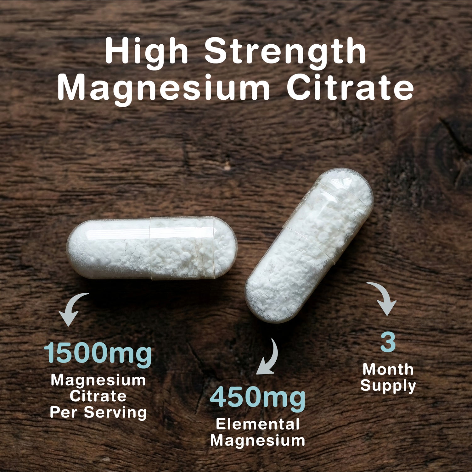 Nutrivo Magnesium Citrate 1500mg | 180 Capsules - 3 Month Supply | Magnesium for Sleep, Constipation and Energy Support | High Strength Supplement | Vegan, Gluten Free &amp; UK Made
