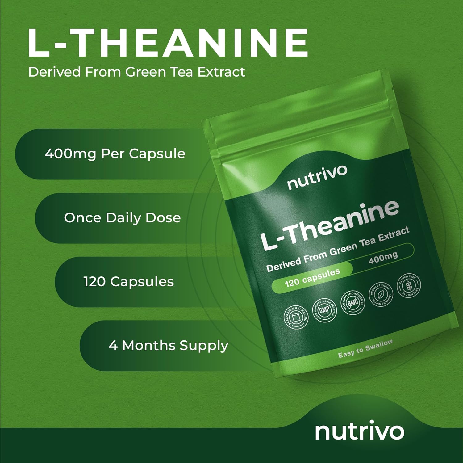 L Theanine | 120 Vegan Capsules