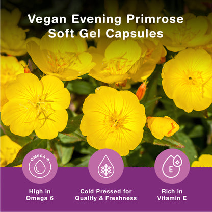 Evening Primrose Oil 1000mg (2000mg Per 2 Capsule Serving) | 90 Capsules Per Pouch | High Strength &amp; High GLA (Omega 6) Content | Cold Pressed | UK Made