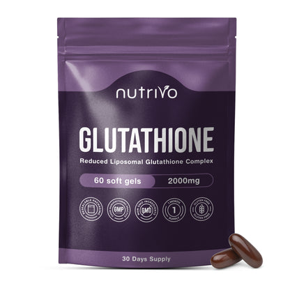 Liposomal Glutathione Supplement - 2000mg Complex Per Serving With Vitamin C, Collagen, Hyaluronic Acid &amp; Phosphatidyl Choline | 60 Softgels - 1 Month Supply | Non-GMO &amp; Third-Party Tested