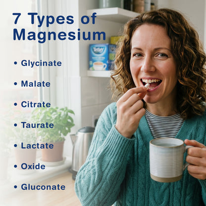 Nutrivo Magnesium Complex 7 in 1 with Vitamin B6, Vitamin D &amp; Zinc | High Strength Magnesium Supplements - 2450mg | 120 Magnesium Capsules - 40 Day Supply | Magnesium Supplement