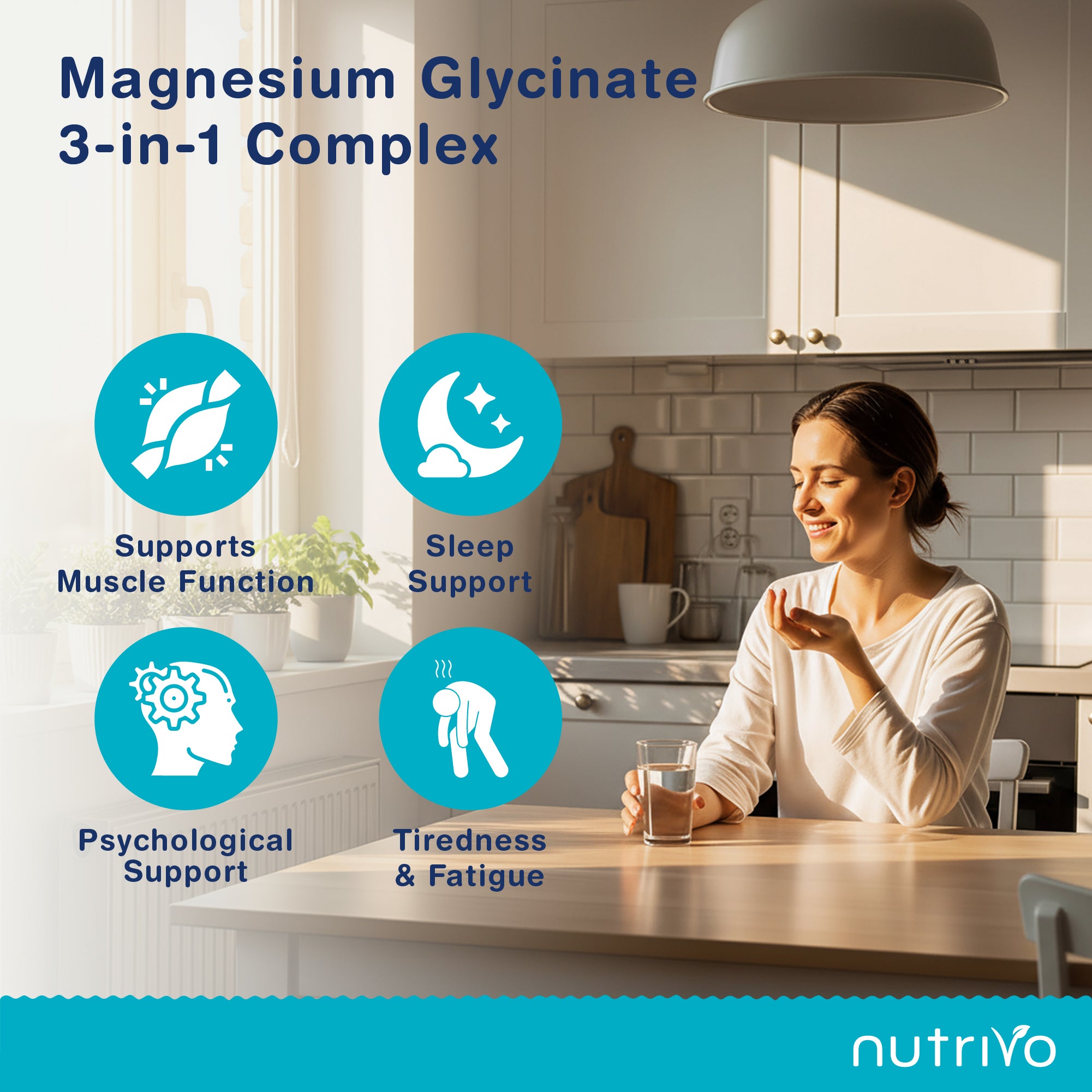Magnesium Glycinate 3-in-1 Complex 2000mg | Magnesium Glycinate, Malate &amp; Citrate with Vitamin B6 | 120 Capsules - 2 Months Supply | High Absorption | No Fillers or Binders | 3rd Party Tested