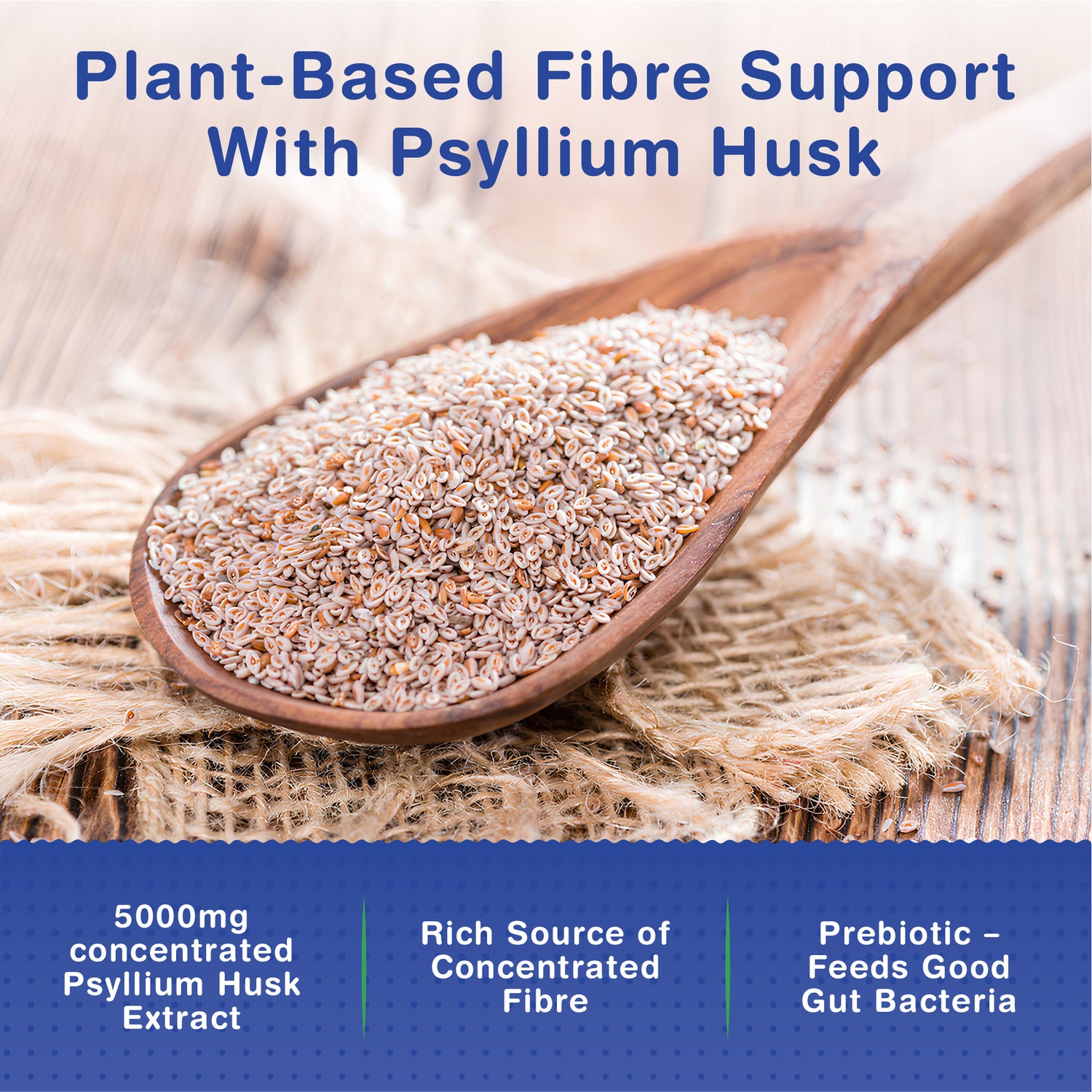 Fibre Supplement - Psyllium Husk 5000mg (500mg of 10:1 Extract) &amp; Probiotic 400 Million CFU Lactobacillus Acidophilus – Digestive, Gut Health Support &amp; Stool Softener -120 Psyllium Husks Capsules