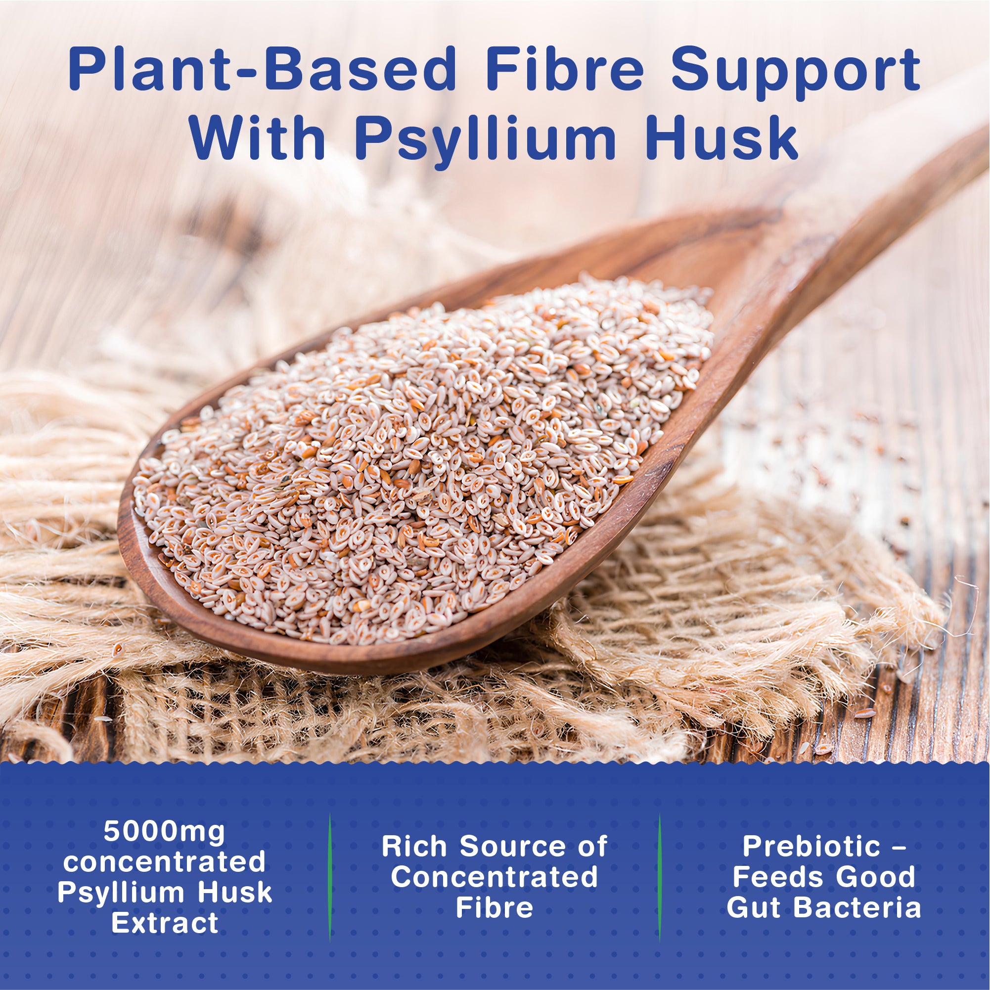 Fibre Supplement - Psyllium Husk 5000mg (500mg of 10:1 Extract) &amp; Probiotic 400 Million CFU Lactobacillus Acidophilus – Digestive, Gut Health Support &amp; Stool Softener -120 Psyllium Husks Capsules