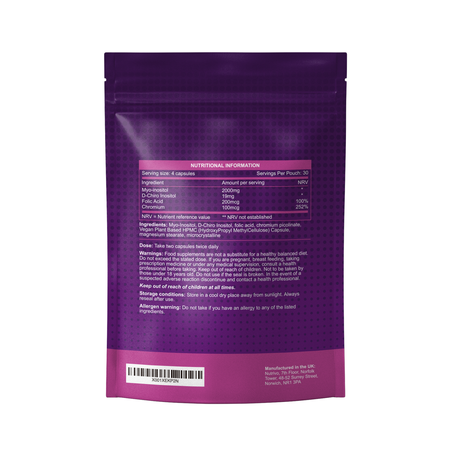 Myo Inositol &amp; D Chiro Inositol - 120 Capsules