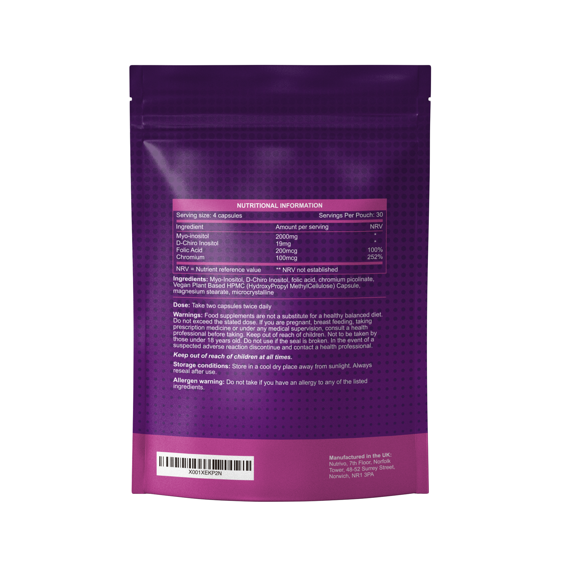Myo Inositol &amp; D Chiro Inositol - 120 Capsules