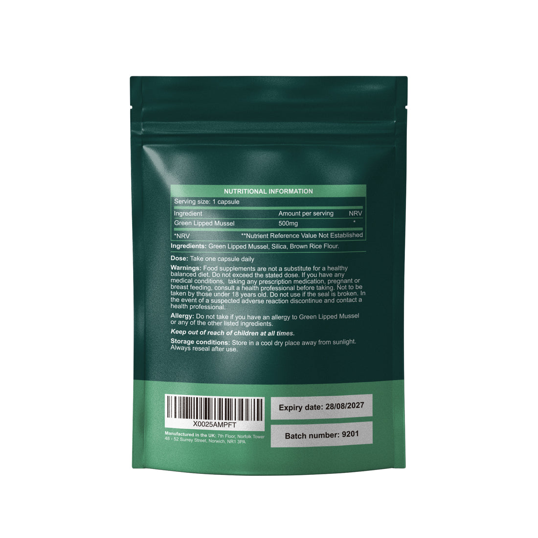 Green Lipped Mussel Capsules | 90 Capsules | Green Lipped Mussels for Humans | Sustainably Sourced from New Zealand | High Strength Joint Support Supplement | Rich in Omega-3 & Glycosaminoglycans