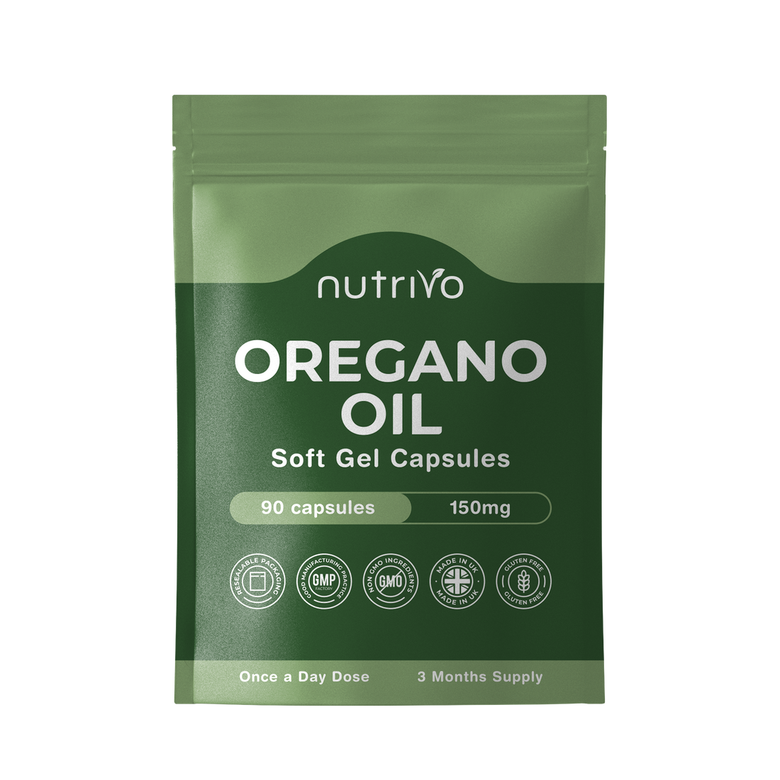 Oregano Oil Capsules | High Strength Oil of Oregano - 150mg Per Soft Gel | High Carvacrol Content | Immune & Digestive Support | Cold Pressed, Non-GMO & UK Made